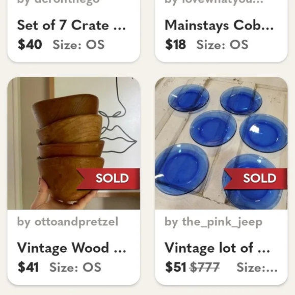 Vintage French Glass Cobalt Blue Dessert /Salad Bowl Set 7 5,5 X 3 - Picture 9 of 9